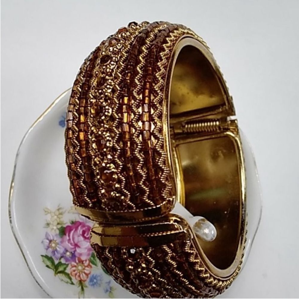 1990’ VTG,Luxurious Gold and Brown Women's Bracelet